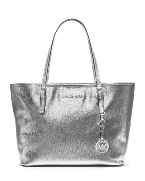 michael kors chambray and silver tote|michael kors go bag.